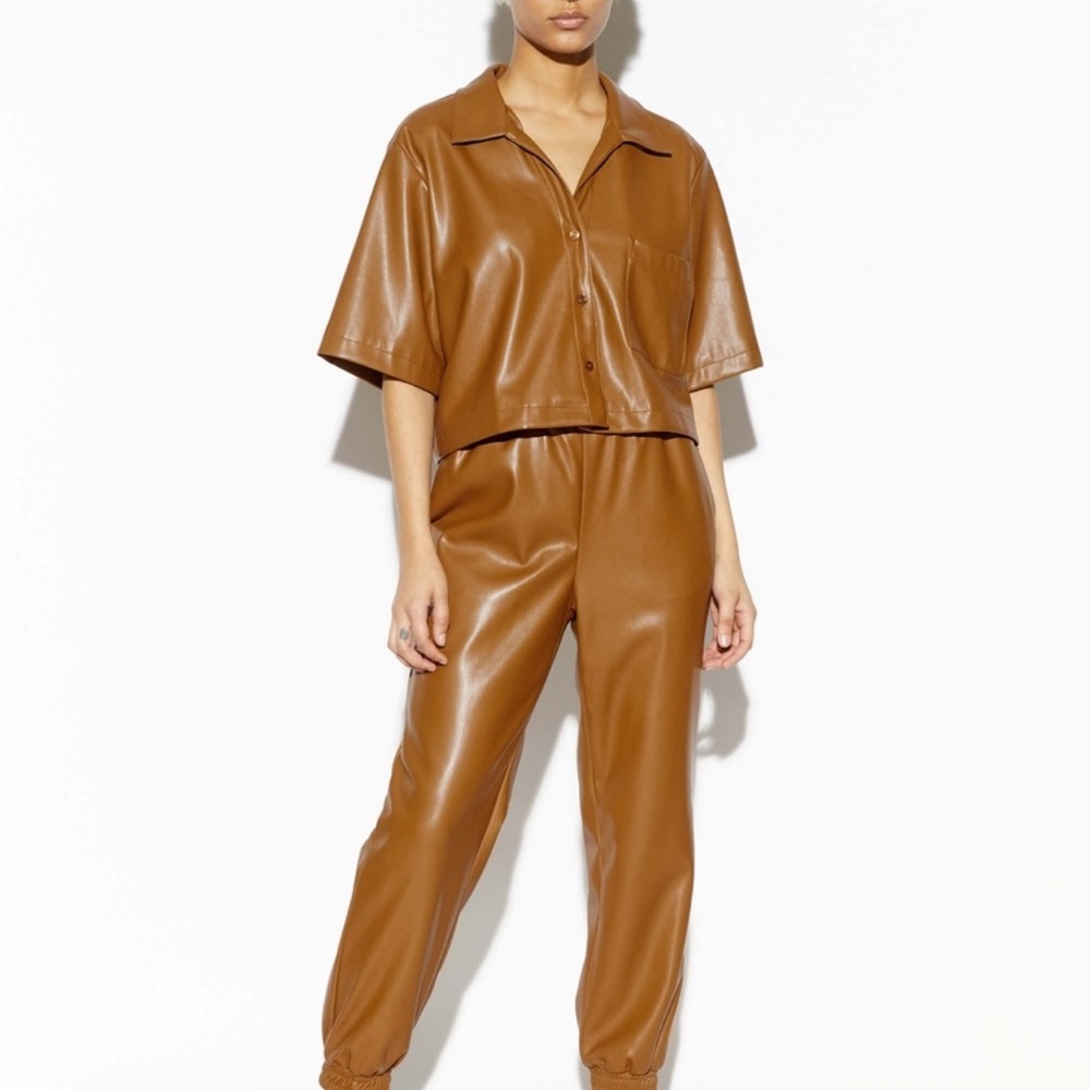 Apparis Vegan Leather Jogger Set